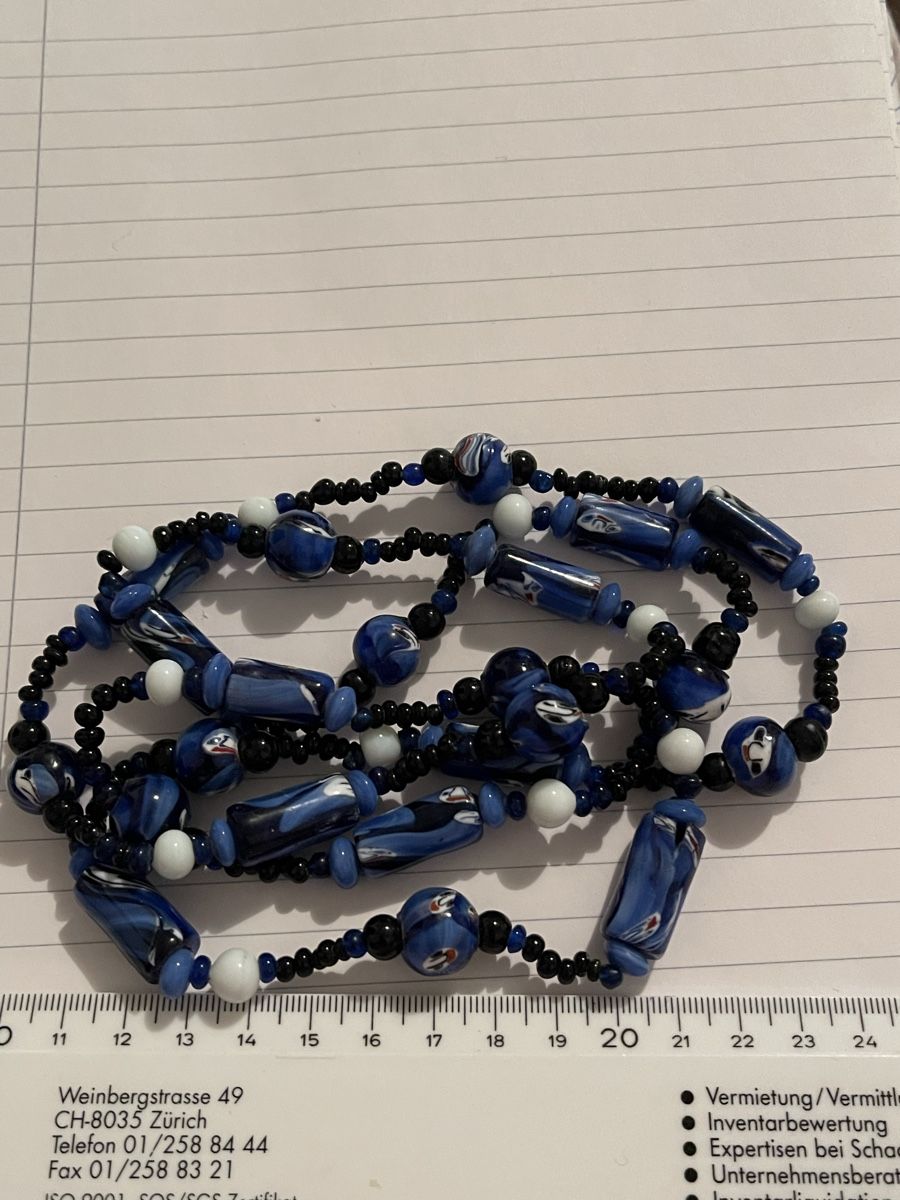Ketten: Collier de perles bleu et blanc comme neuf 108 cm – Neu (gemäss Beschreibung) aus Kloten von Vermicelles 2