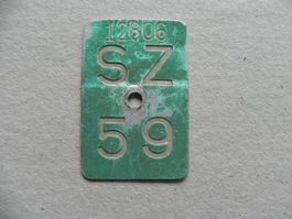 Velonummer Rad Velo Nummer SZ 59 Schwyz 1959 Geschenk