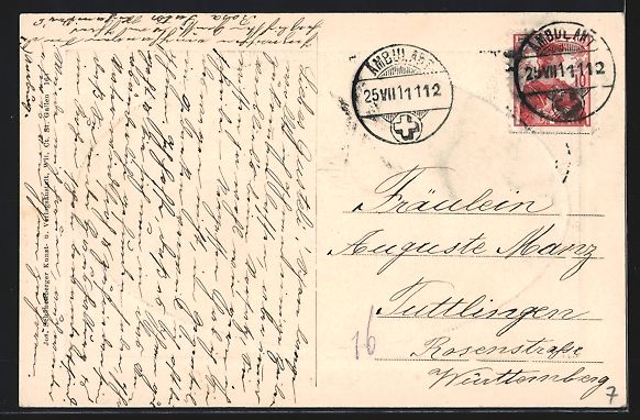 Cartoline postali: Präge-AK Aarburg, Uferpartie mit Kirche – Usato da Berlin venduto da bartko-reher 1