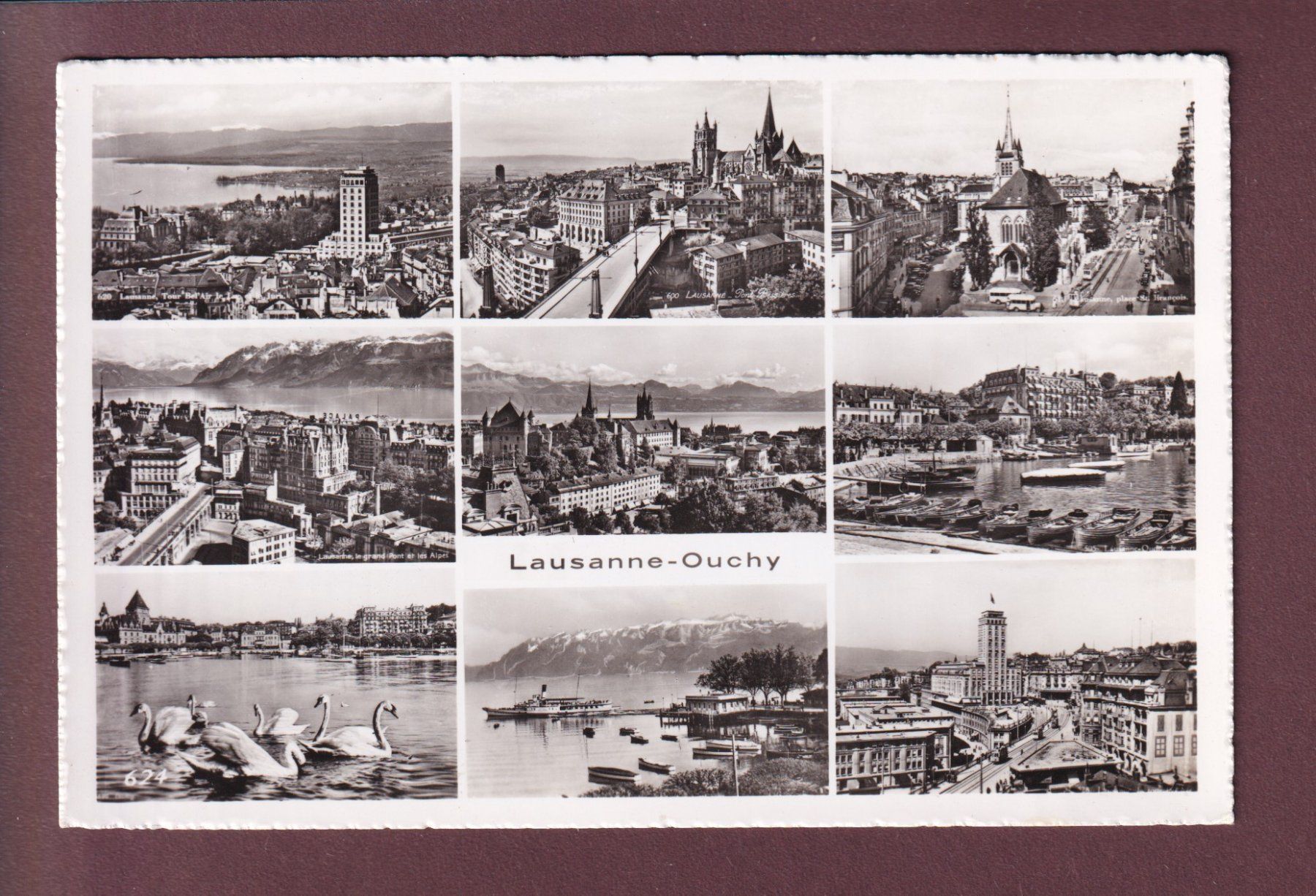 Cartoline postali: LAUSANNE - Ouchy - 9 images – Usato da Pully venduto da nicecards