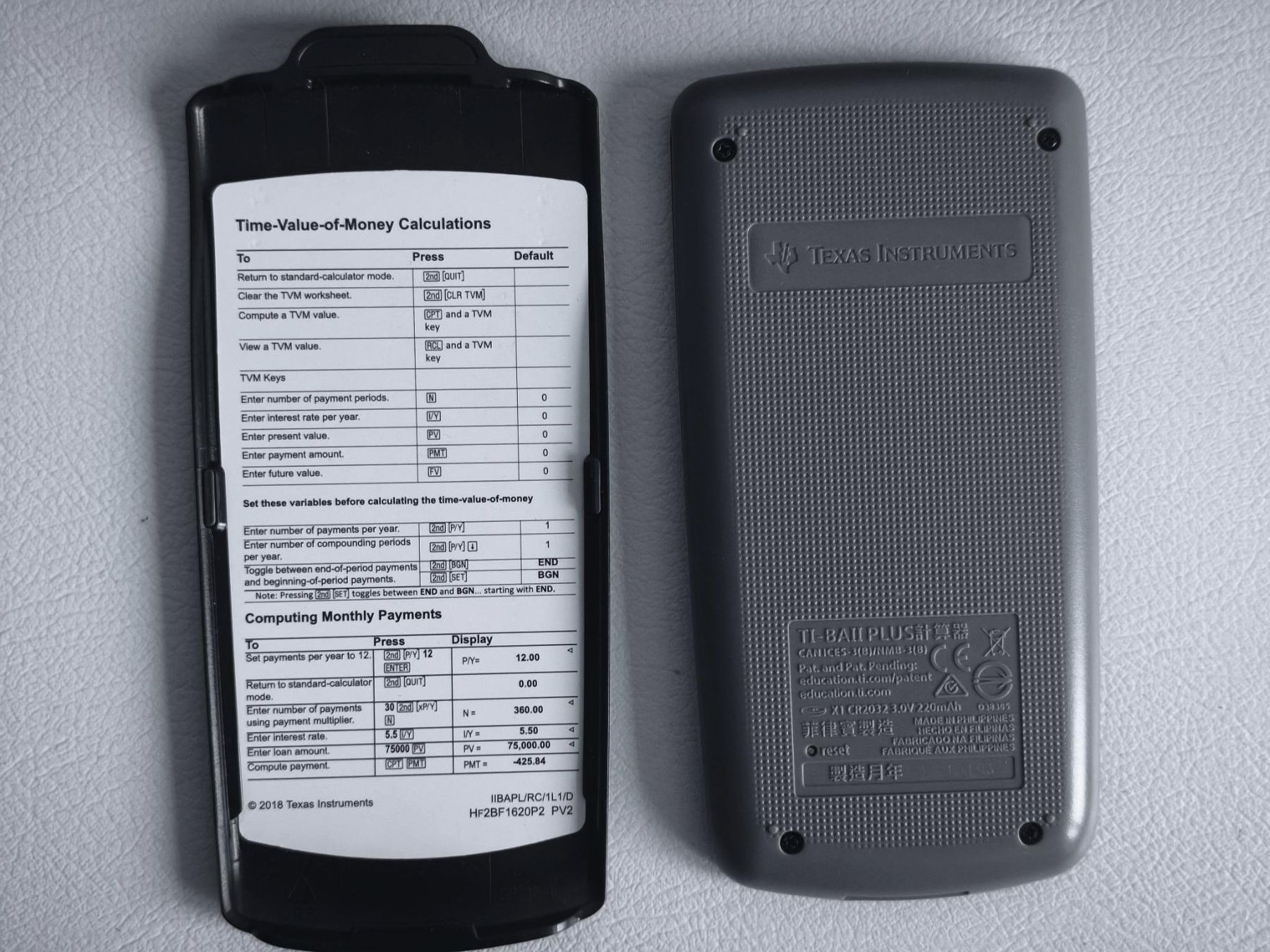 Texas Instruments Calcolatrici tascabili: CFA Taschenrechner - Texas Instruments mit Etui – Nuovo (secondo la descrizione) da Hettlingen venduto da rei_p9pt 1