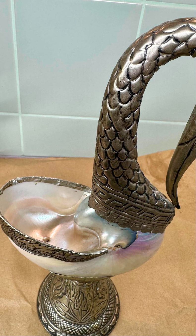 Statuette: Silberner Schwan und Nautilus , um 1900 – Usato da Spiez venduto da tigremaculata 2