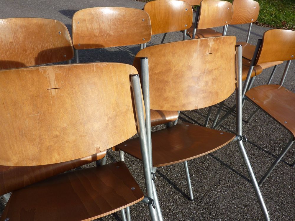 50 Stühle Holzstühle Stapelstühle Seminarstühle stapelbar 9
