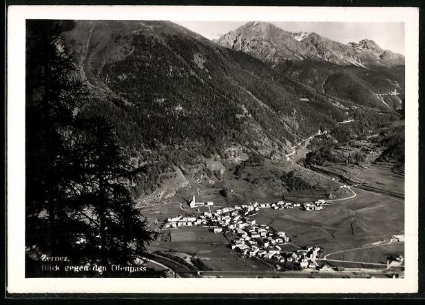 Cartoline postali: AK Zernez, Blick gegen den Ofenpass – Usato da Berlin venduto da bartko-reher