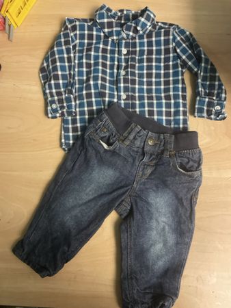 H&M Set Gr. 68Hemd & Thermo Jeans - Herbst Outfit 🍂
