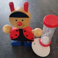 Zahnbürstenhalter mit integrierter Sanduhr Marienkäfer Holz