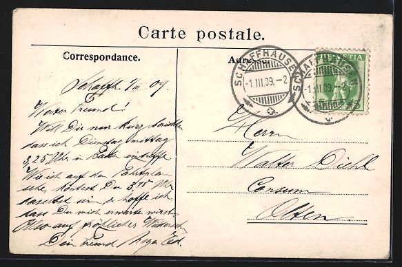 Cartoline postali: AK Schaffhausen, Teilansicht vom Munot – Usato da Berlin venduto da bartko-reher 1