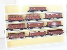 Minitrix 10 x Güterwagen Set - Spur N - schöne Modelle