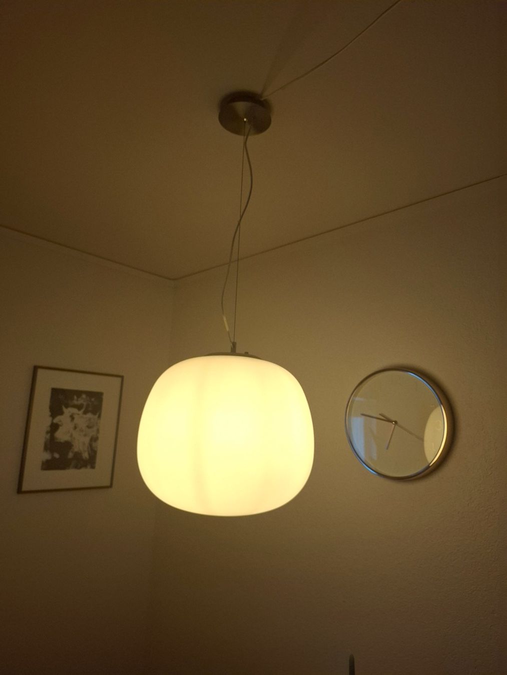 Lampadari & plafoniere: Glas-Pendelleuchte "Ginevra", rund weiss – Usato da Jegenstorf venduto da rudostra 2