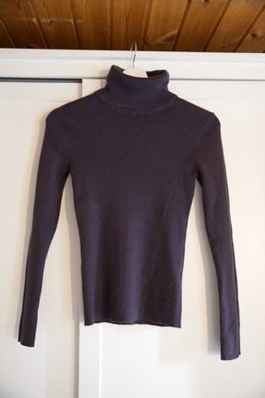 Langarmshirt Rollkragen Esprit, Gr. S, dunkelbraun-grau