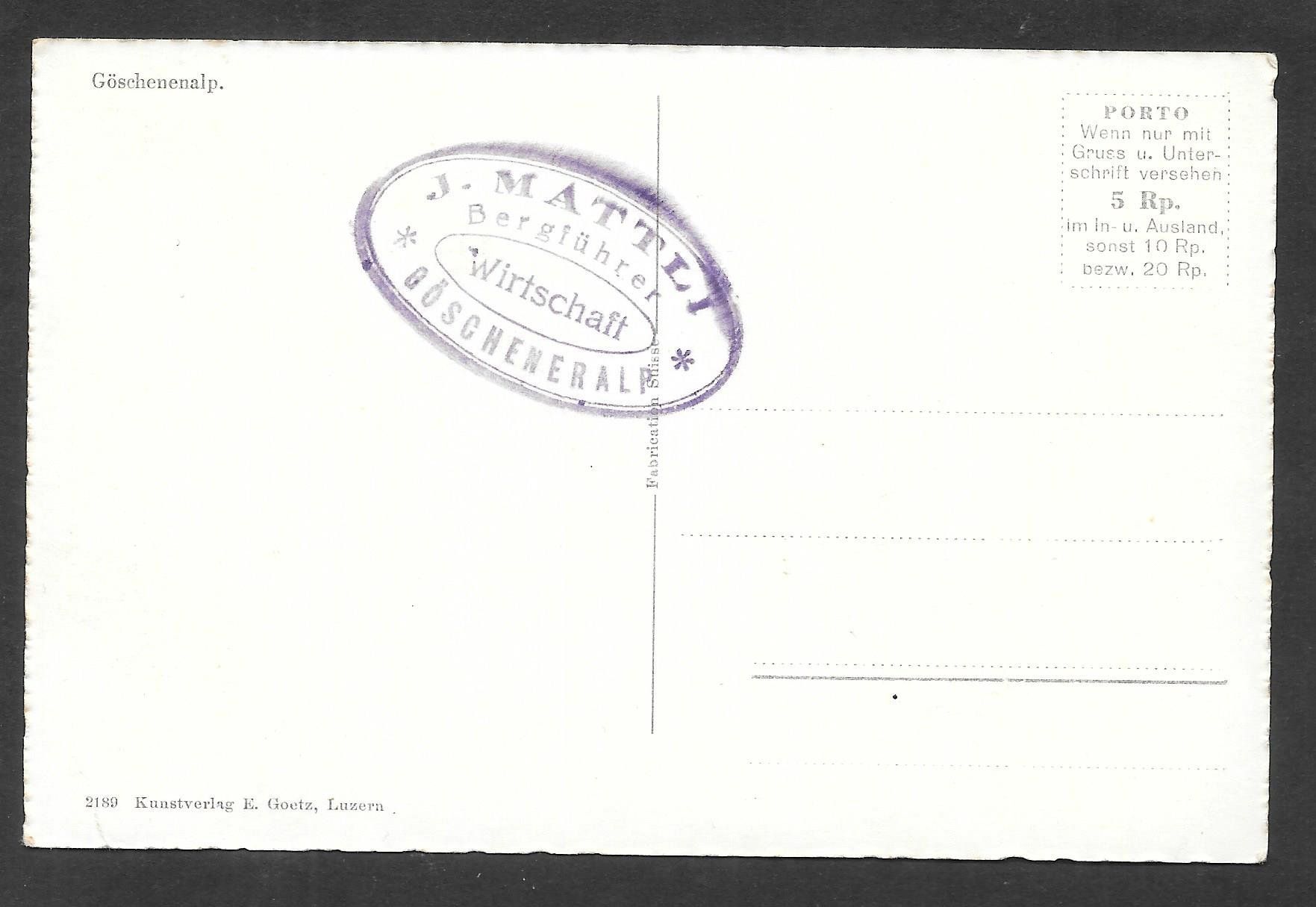 Cartoline postali: Göschenenalp Teilansicht – Usato da Olten venduto da clotaldi 1