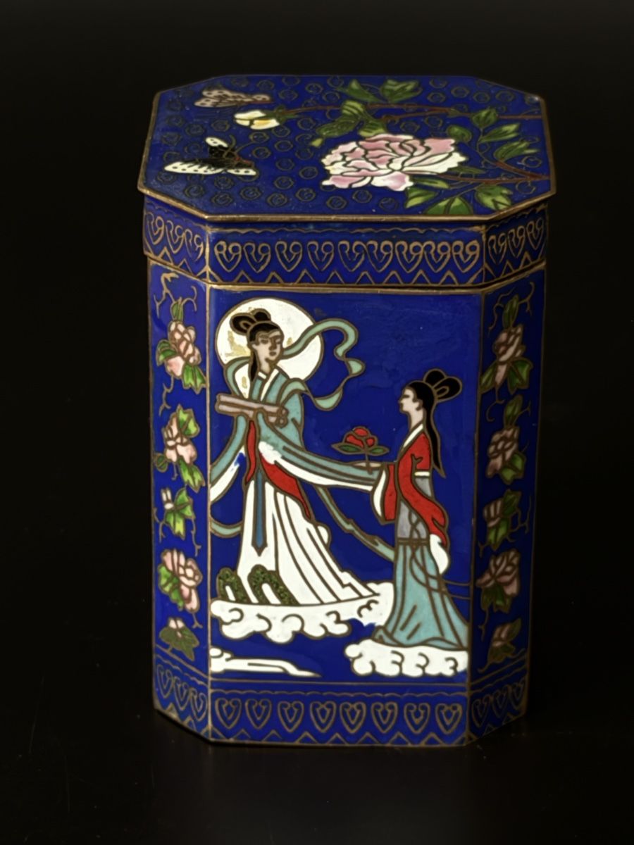 Altro per la casa: VIntage chinesische Cloisonné Teedose – Usato da Luzern venduto da downtonabbey 1