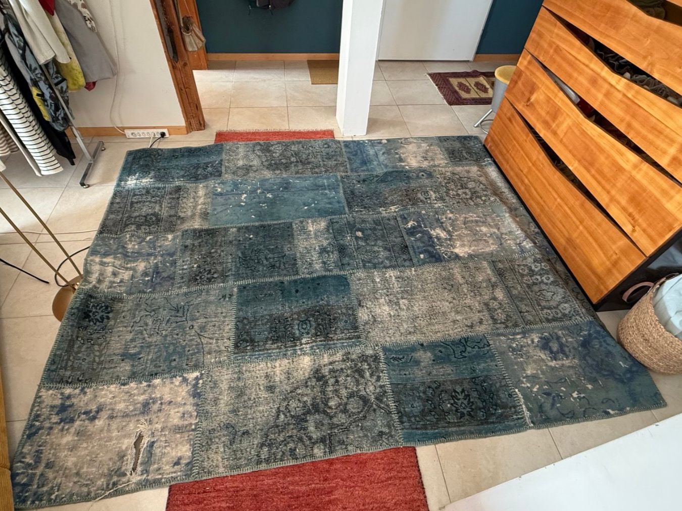 Tappeti: Teppich Carpet Edition Patchwork Wolle 247 x 200 cm blau – Usato da Zürich venduto da aishaelmer 1