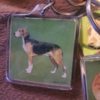 Porte-clés vintage chien 4x4 cm