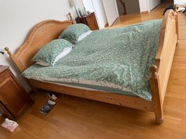 Solid Pine Bed Frame 160x200 with Slats, Mattress Free