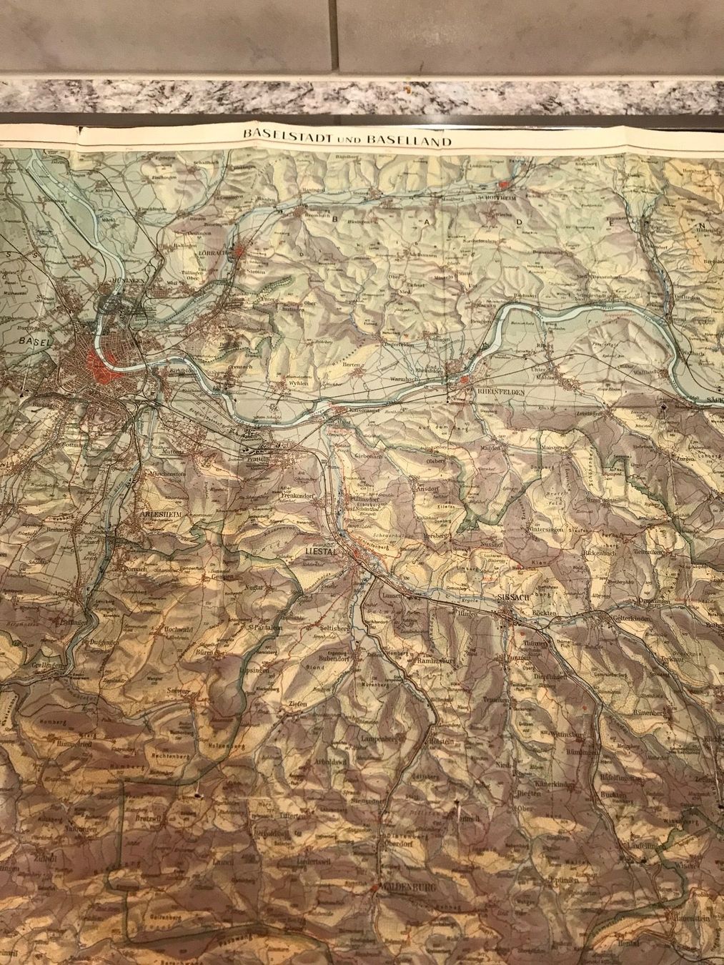 Cartine & Atlanti: Schulkarte  des Kanton Baselland 1952 – Usato da Oberwil BL venduto da elk_wf5x 2