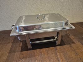 Chafing Dish Edelstahl mit Deckel und Brennpastehalterung