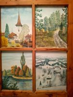 Aquarell Gemälde Edwin Messerli Münsingen die 4 Jahreszeiten