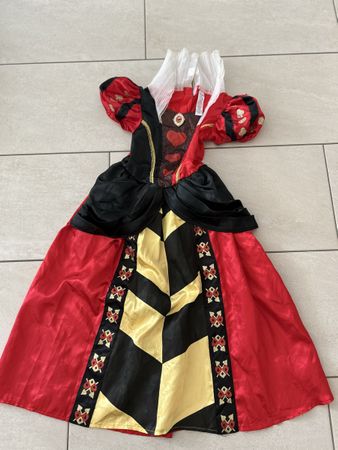 Disney Alice im Wunderland .Herz-Königin Kostüm (Grösse 7–8