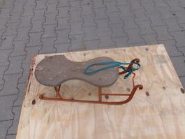 Schlitten Holz Metallantriebsgestell Vintage gebraucht