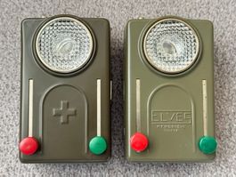 2 Taschenlampen der Schweizer Armee (ELVES) von 1977 + 1964