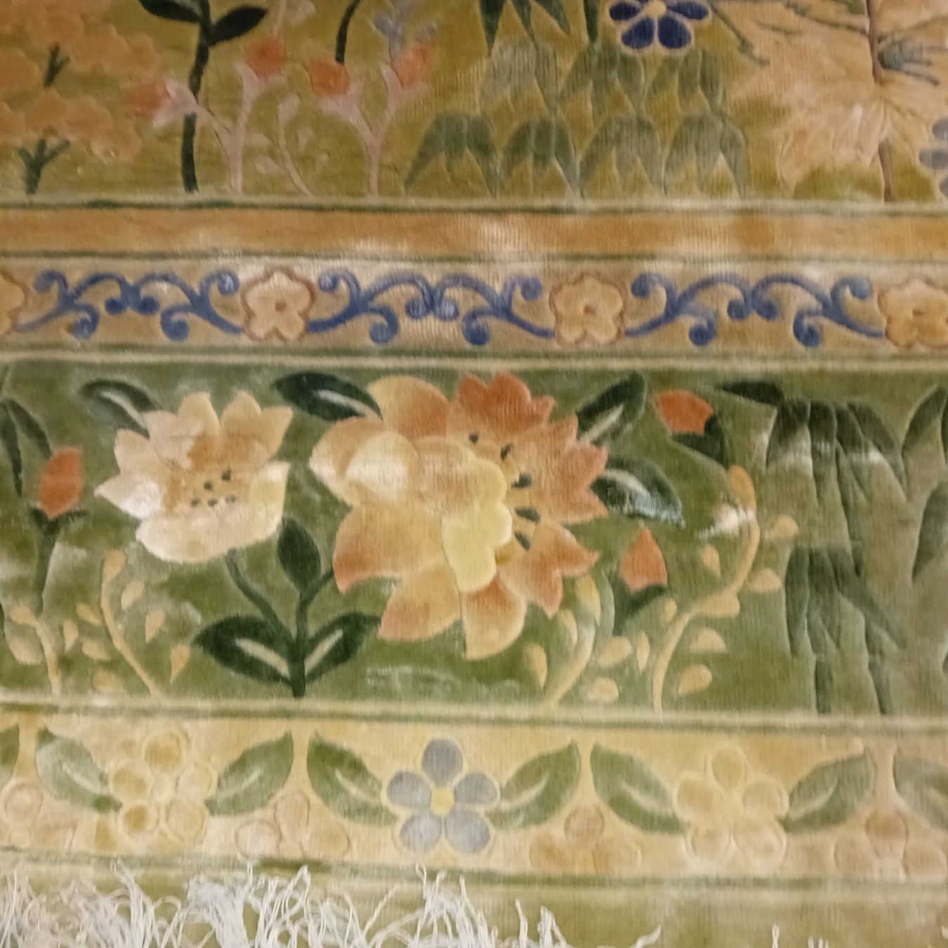 Teppiche: Orientteppich Blumenmuster grün beige gebraucht – Gebraucht aus Dallenwil von SeMiFi