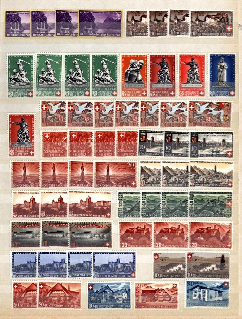 Tutti i francobolli: Pro Patria  SAMMLUNG ** 2 Seiten mit 5 C (PP855) – Nuovo (secondo la descrizione) da Seuzach venduto da Philahits