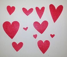 11 Stk Filz Herzen gestanzt, felt hearts Die Cuts