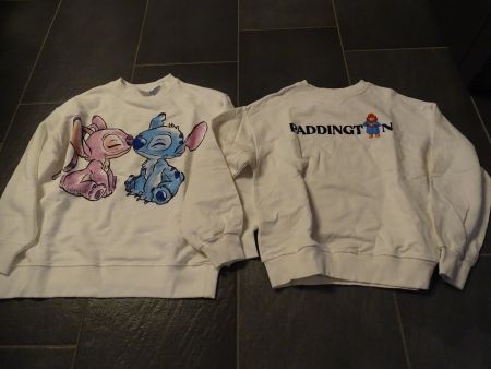 2 Pullis: Stitch und Paddington Bär, Gr.140 cm, Top Zustand!