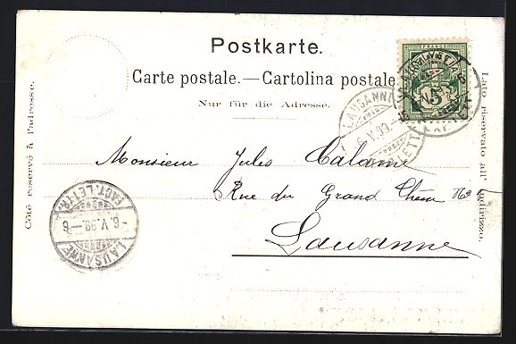 Cartoline postali: Lausanne, Proclamation de L'Independance – Usato da Berlin venduto da bartko-reher 1