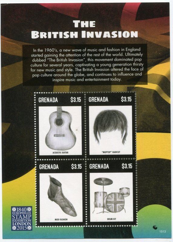 Alle Briefmarken: Block "The Beatles. British Invasion". Grenada – Neu und originalverpackt aus Basel von Butsch5