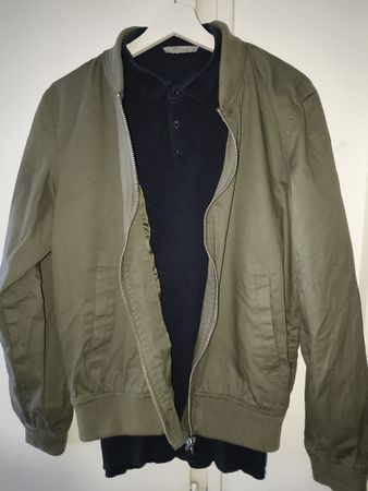 set S veste / bomber vert + polo S bleu Offerte -top Zustand