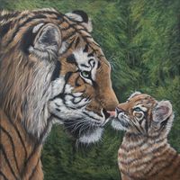 Tiger Acrylbild – Handgemalt, Unikat