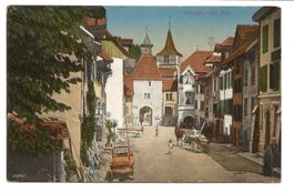 Valangin Valendis (NE) une rue - Gasse in der Altstadt  1912