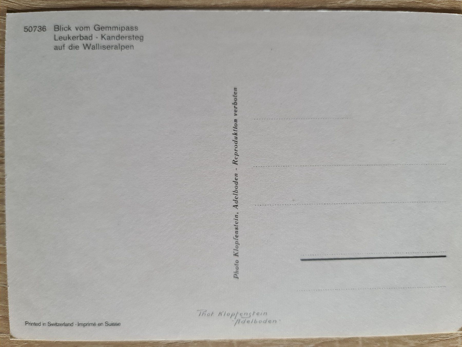 Ansichtskarten: Ansichtskarte Gemmipass Leukerbad – Gebraucht aus Dintikon von Vexi 1