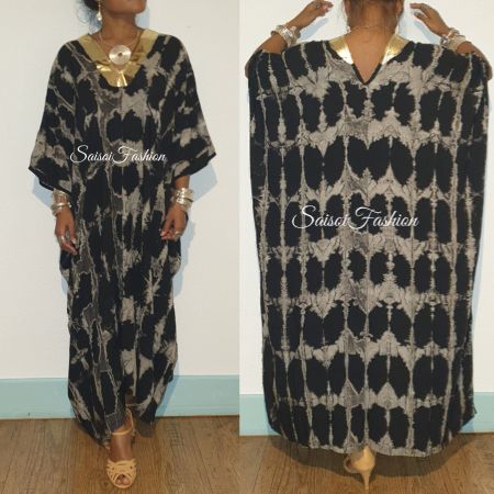 Shibori Batik Handgefärbt Sommer Kaftan Maxikleid S-XXXL