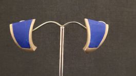 Silber Ohrclips mit Lapislazuli