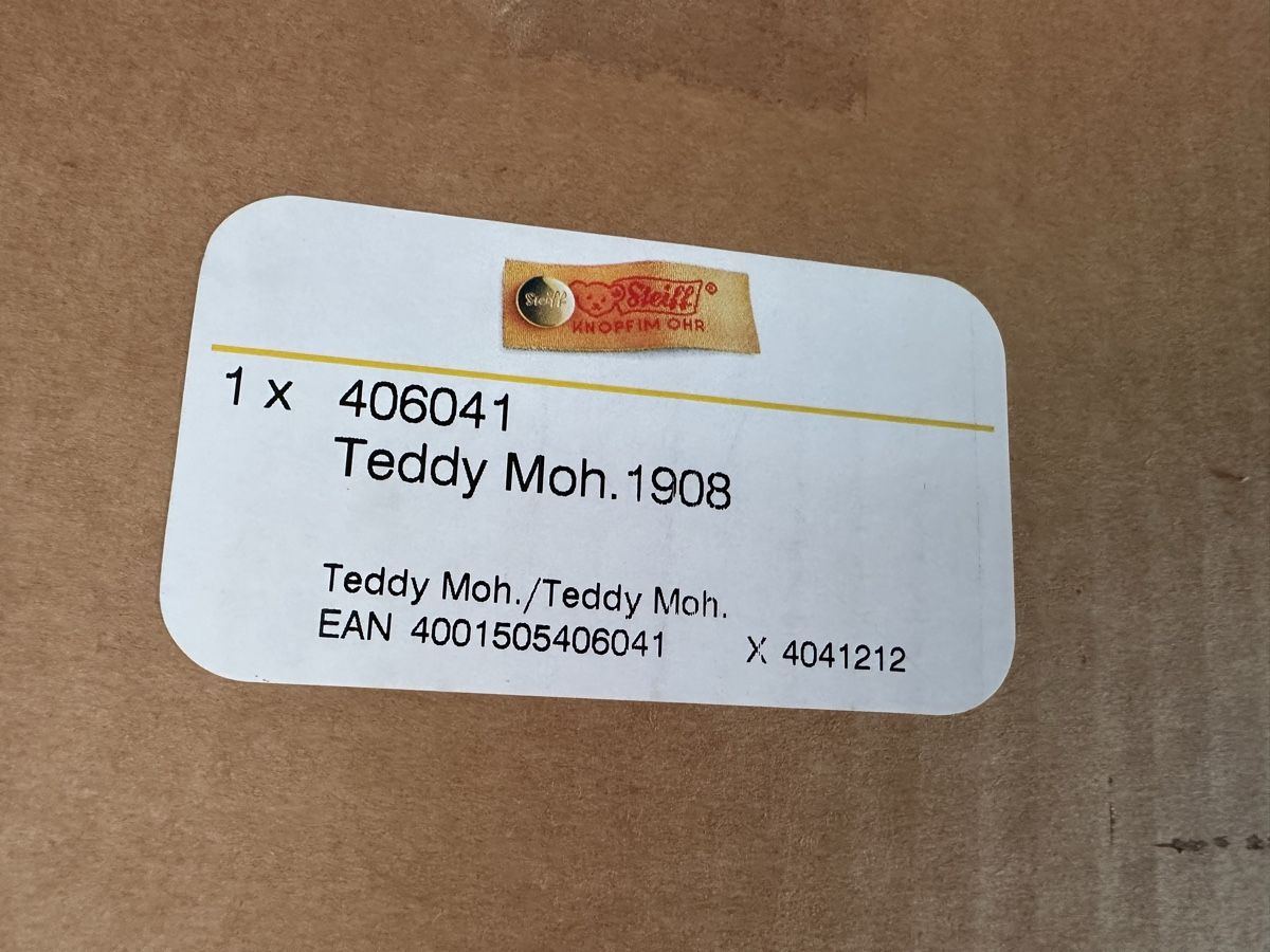 Steiff Giocattoli: Grosser Steiff Teddy 65 cm 1908 rep. Mohair – Nuovo e nell'imballaggio originale da Herbriggen venduto da Sehrazade 7