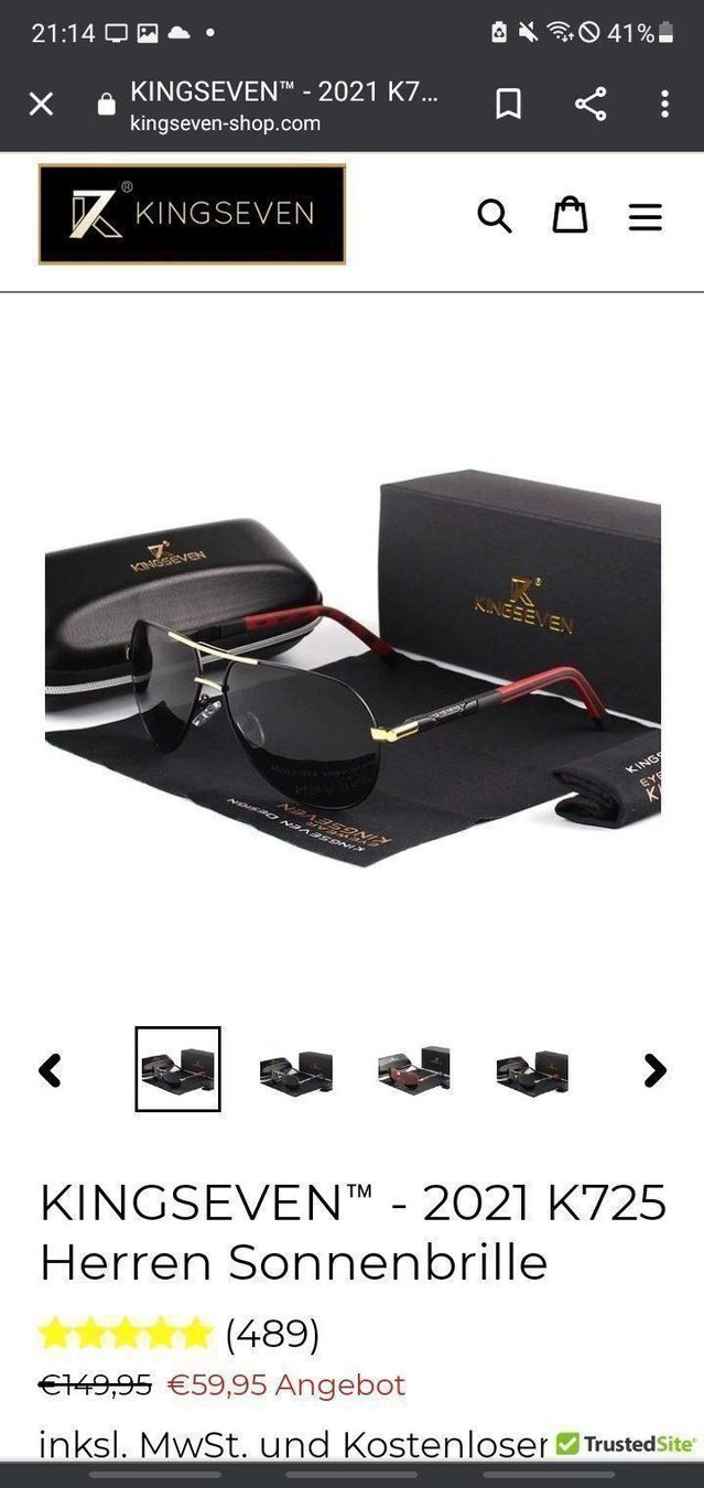 Occhiali & Lenti: Kingseven Polarisierte Sonnenbrille – Nuovo e nell'imballaggio originale da Suhr venduto da sjay.Cv 6