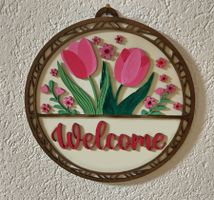 Deko, Tulpen, Blumen, Türkranz, Kranz