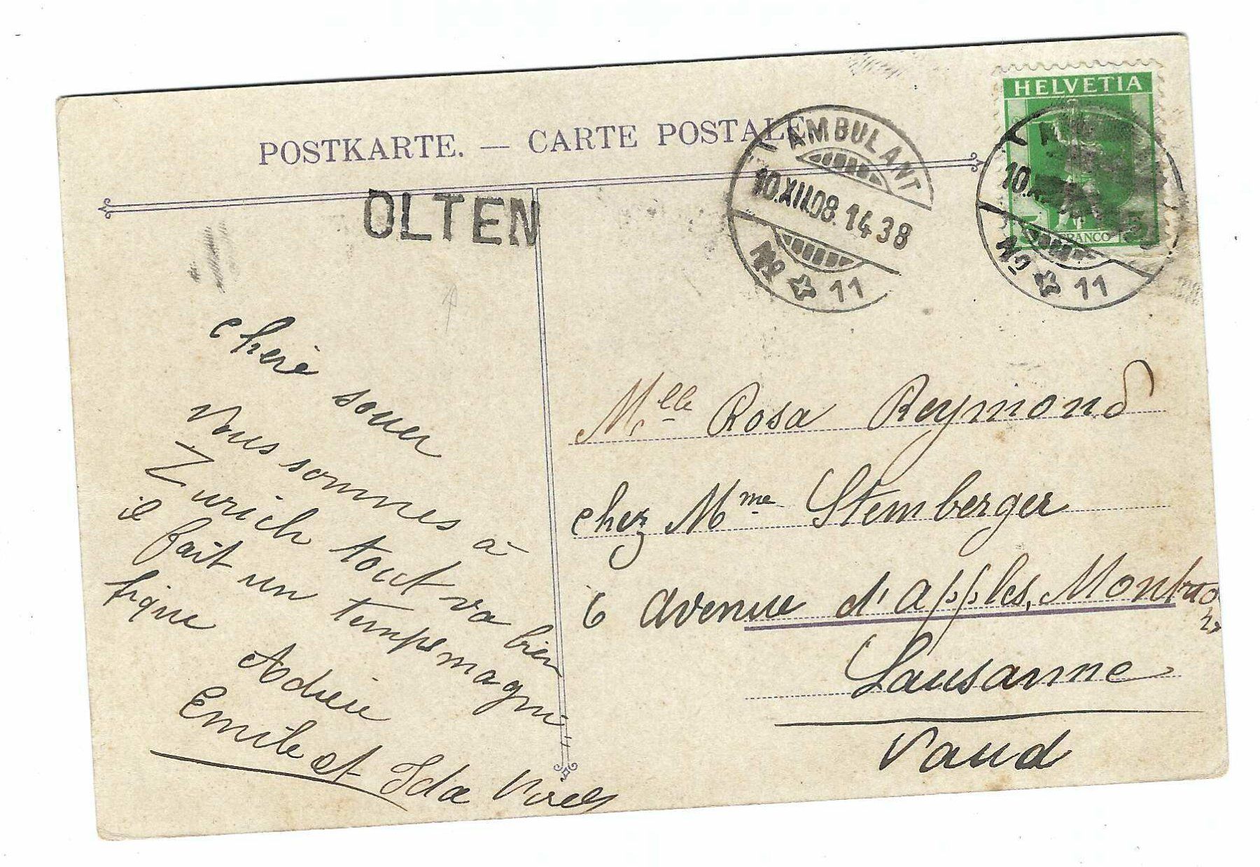 Tutti i francobolli: Stabstempel Olten 1908 g8 – Usato da Aarau venduto da fussball-fussball