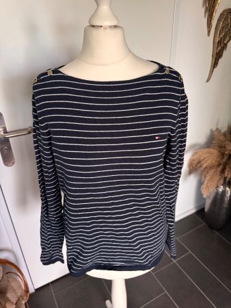 Leichter Tommy Hilfiger Pullover gestreift Gr. XS blau weiss
