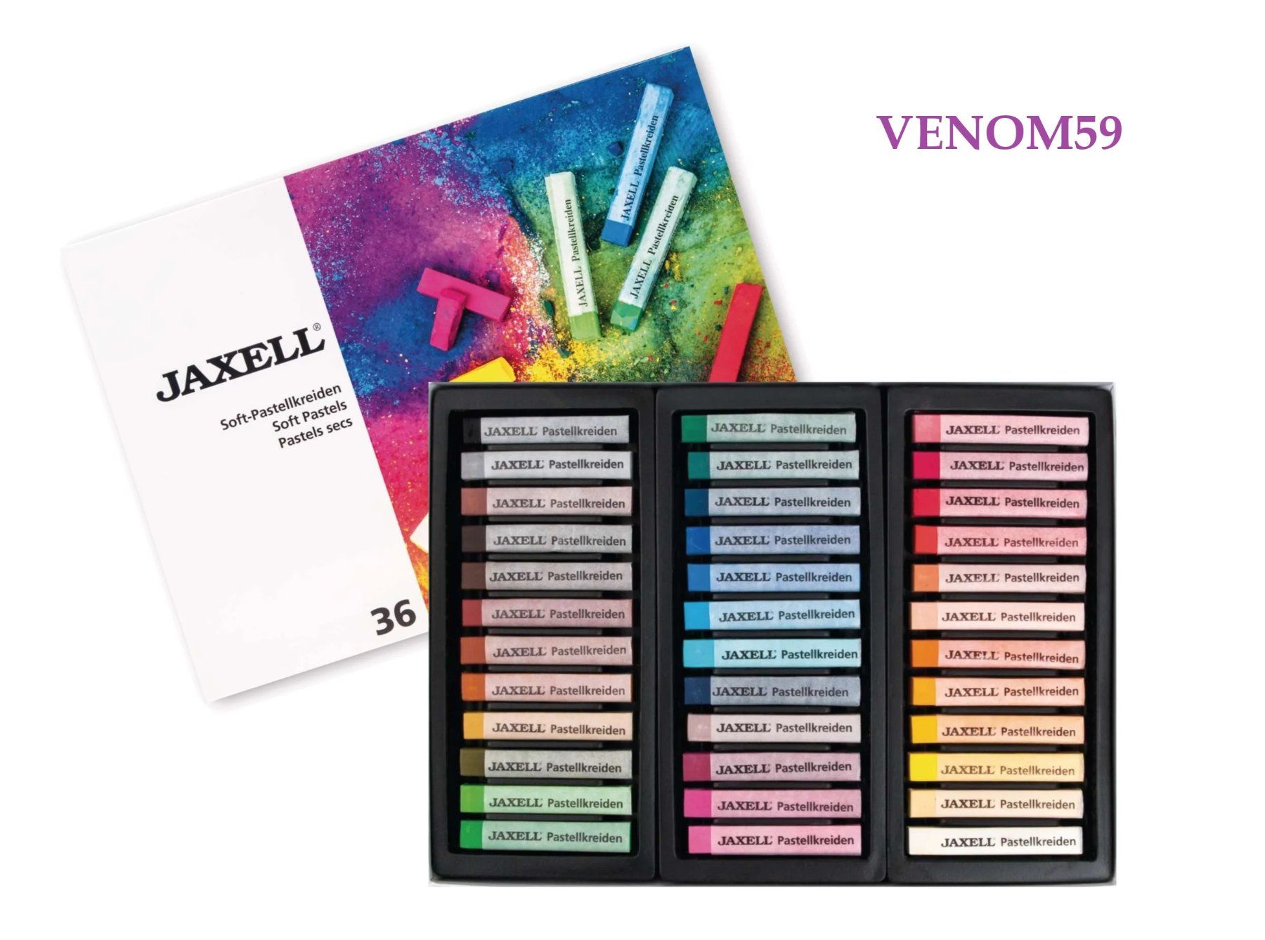 Farben: JAXELL PASTELLFARBEN ECKIG 36ER SORTIMENT Nr. 47653 – Neu (gemäss Beschreibung) aus Grüningen von VENOM59