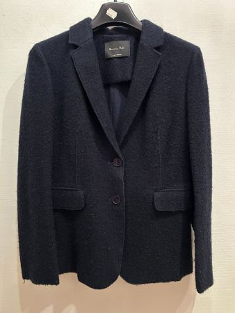 Blazer Massimo Dutti tissu en laine bouillie T/M marin