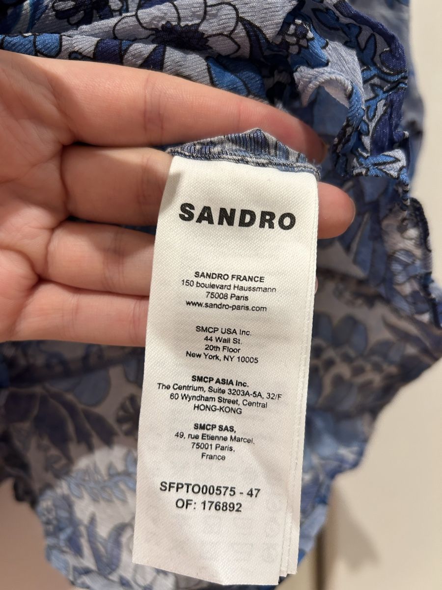Sandro Tops: Haut Sandro imprimé bleu taille 2 – D'occasion à Les Acacias par Jeanne_lng 2