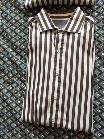 Boggi - Chemise rayée marron taille M