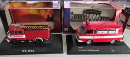 IFA W50 & Barkas B1000 Feuerwehr, DDR Modellautos 1:43