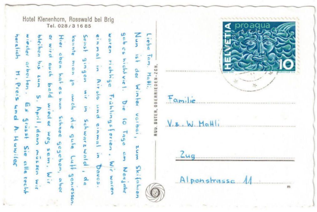 Cartoline postali: Rosswald - Skilift – Usato da Binningen venduto da Mountainrider 1