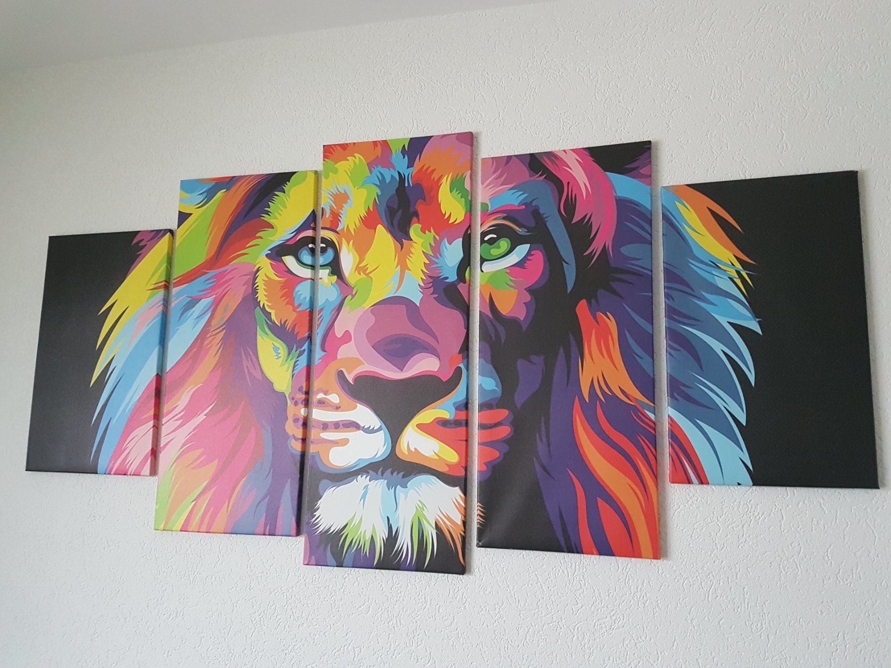 Tele & Cornici: Toile imprimée lion en 5 parties – Usato da Villiers venduto da san_jn5w 3