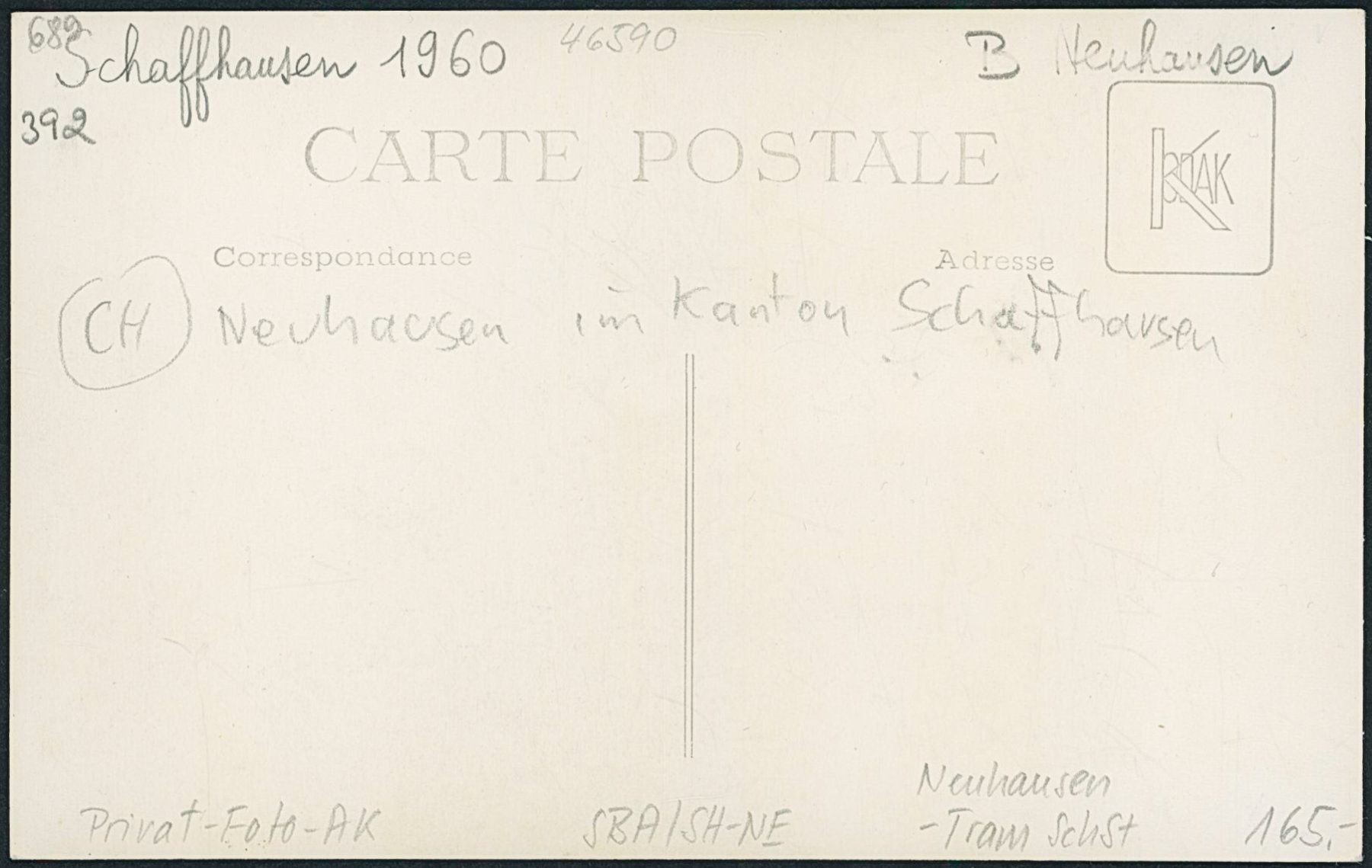 Cartoline postali: SH Neuhausen - Tram SchSt - Auto – Nuovo (secondo la descrizione) da Schindellegi venduto da leecollect 1